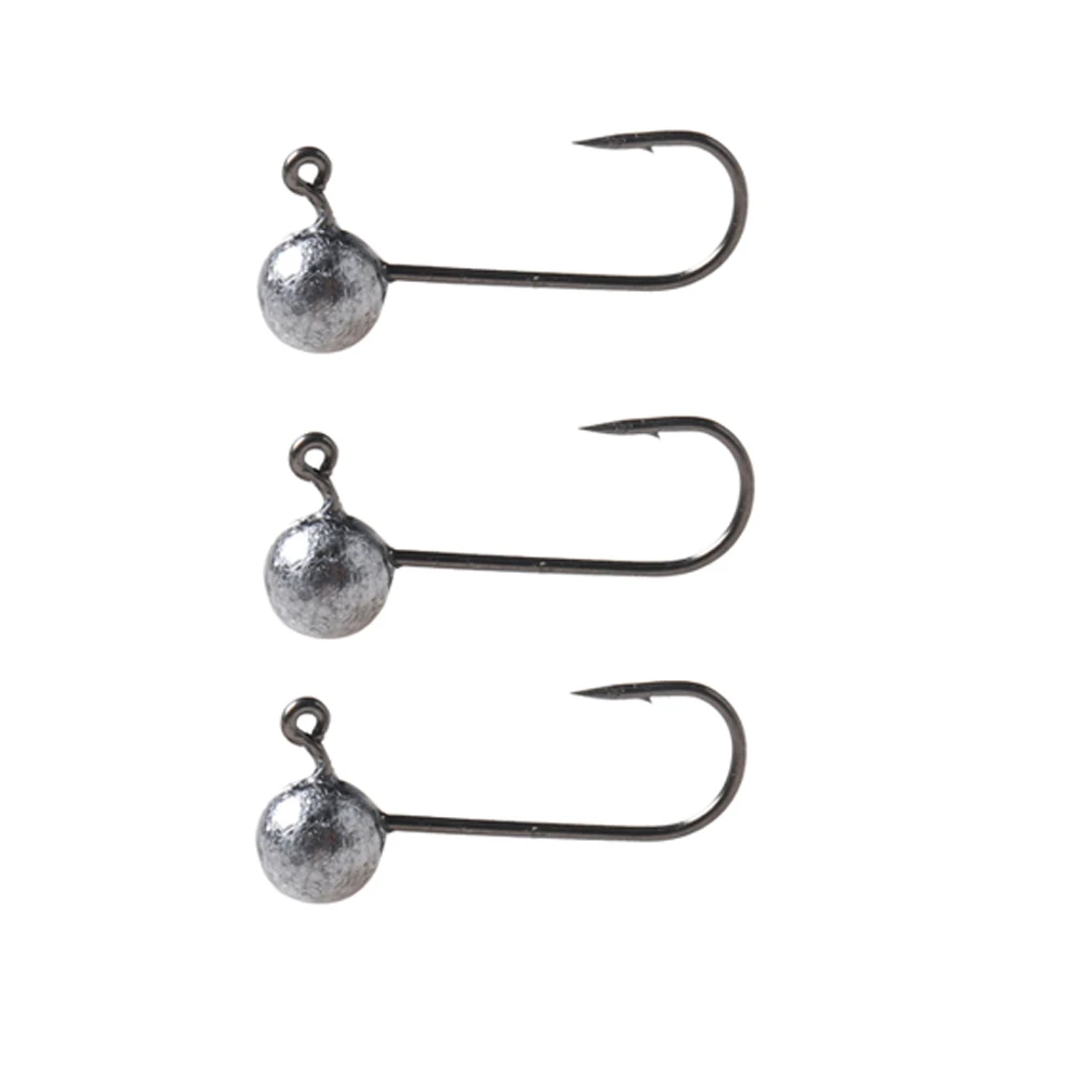 JOHNCOO 1g/1.5g/2g/3g/5g/7g  Soft Worm Fishing Hook 10pcs Jig Head Hook Barbed Single Fishhook Lead Head Hook