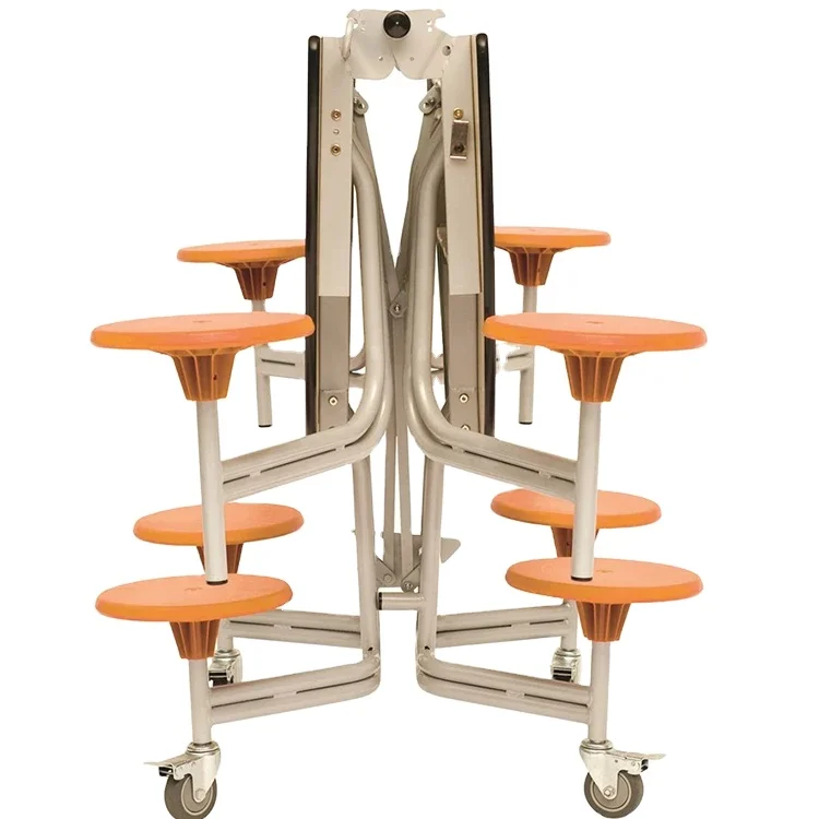 8 Seat Set Modern Folding Dining Table School Cafeteria Furniture Table
