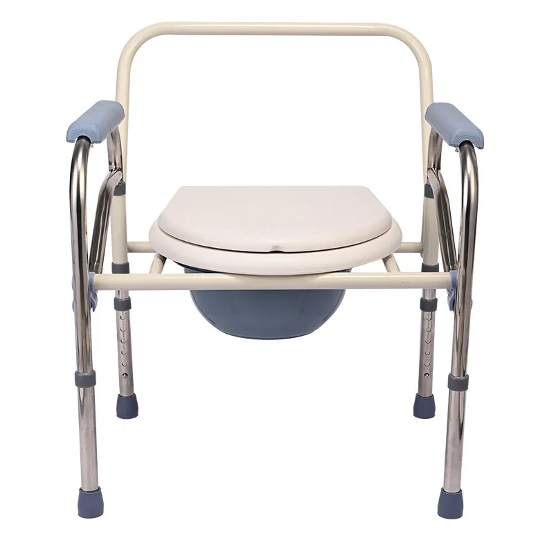 Spot Wholesale Multifunctional Equipment Chair Thickened Steel Pipe Shower Chair Height Adjustable Commode Chair