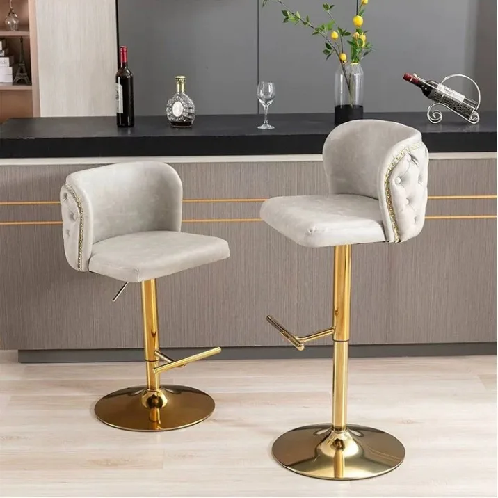 New modern Italian bar chair Light luxury fashion bar chair lift rotary back high chair Home hotel front