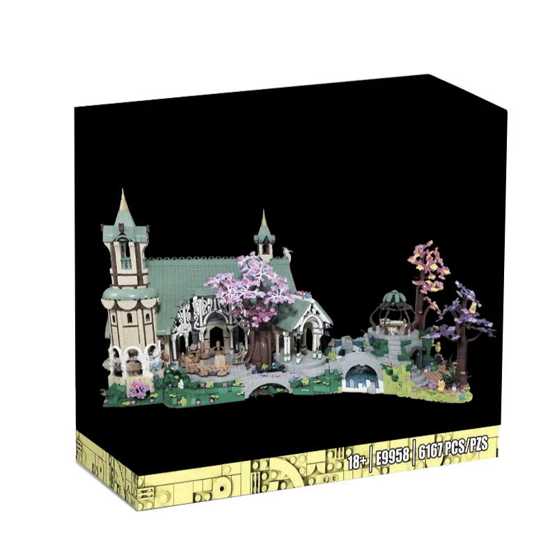 66590 E9958 Wholesale Movie 87055 The Rings Rivendells Valley Lorded Castle Assembled Building Block Sets Stacking Toy gifts