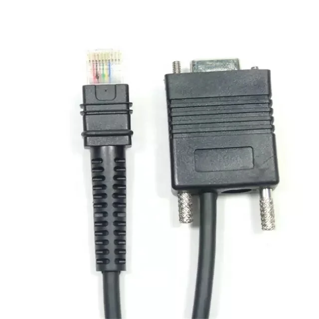 Hot Sale 3M Coiled for Zebra rs232 db9 serial to rj50 Barcode Scanner Cable