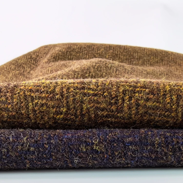 Hot selling wholesale luxury wool tweed fabric knitted materials used in clothing production
