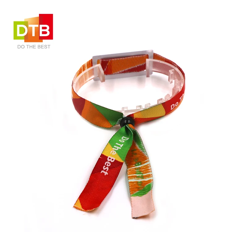 DTB 13.56mhz Cashless Payment Adjustable RFID Fabric Woven Bracelets