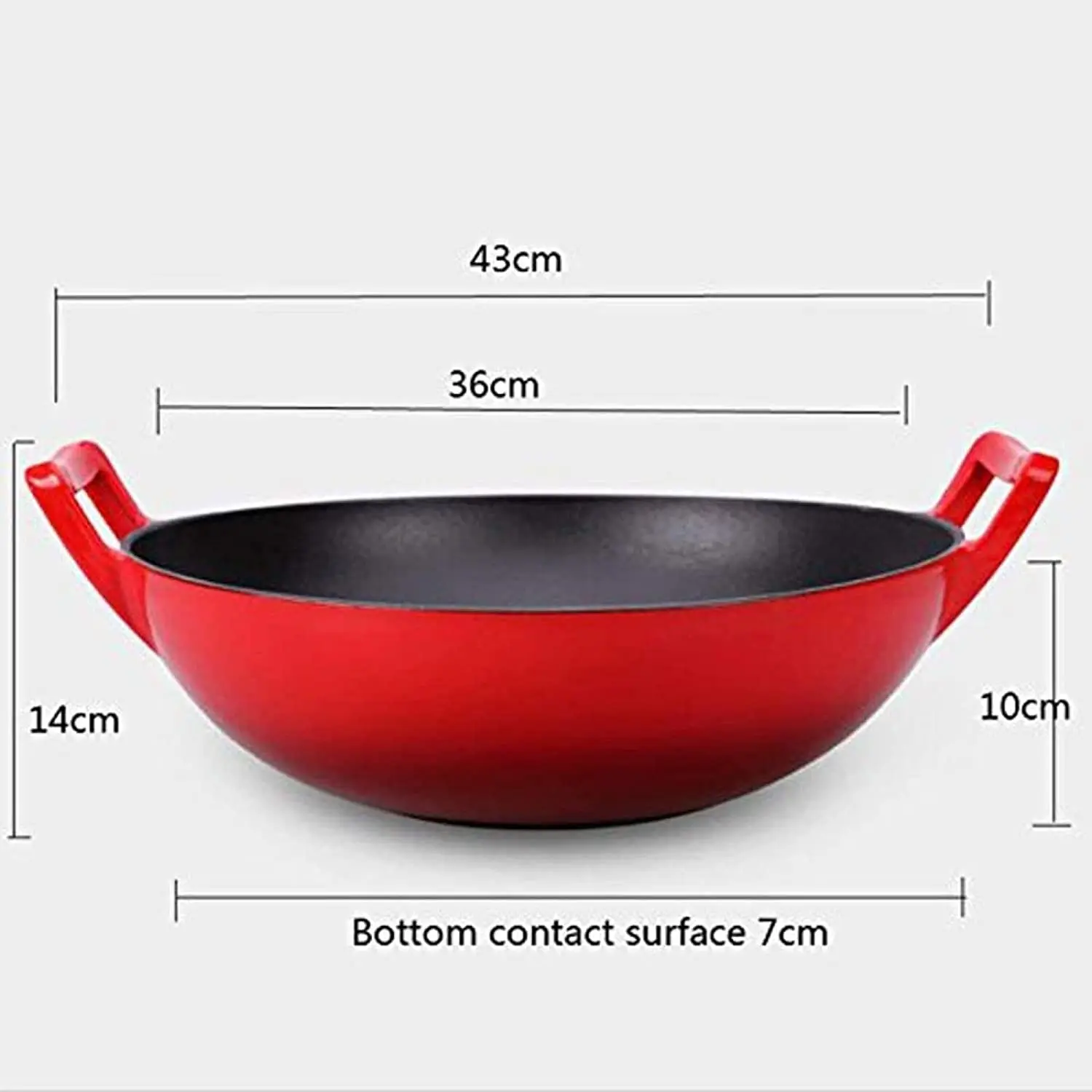Double Handle Round Non-stick Pan Kitchen Cookware Enamel Cast Iron Frying Pan With Wooden Lid