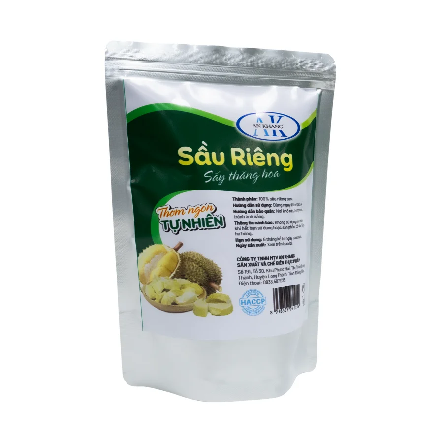 Top Selling Soft Dried Durian Organic Candied Fruit Eat Directly HACCP Certificate Plastic Bag Package Vietnamese Manufacturer