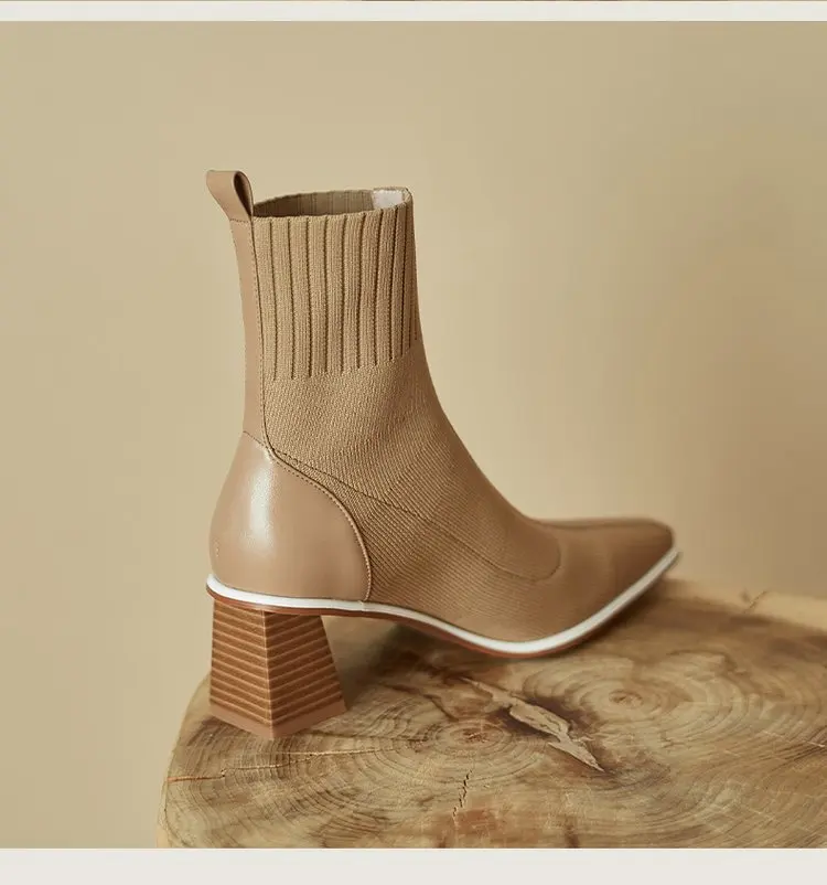 New Style Fashion Stretch Socks Boots Ladies Shoes Ladies Women Work Boots