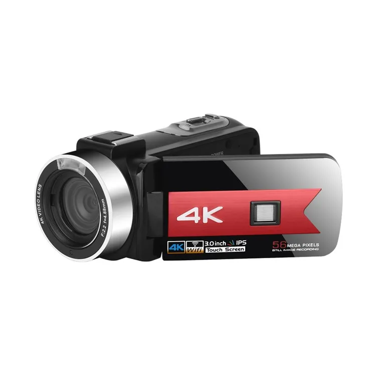 Цифровая видеокамера K1 5 в 1 с Wi-Fi Nightshot 4K, интерполяция 56 МП, сенсорная панель 3 дюйма, микрофон для кастинга, красный/синий/серый цвет