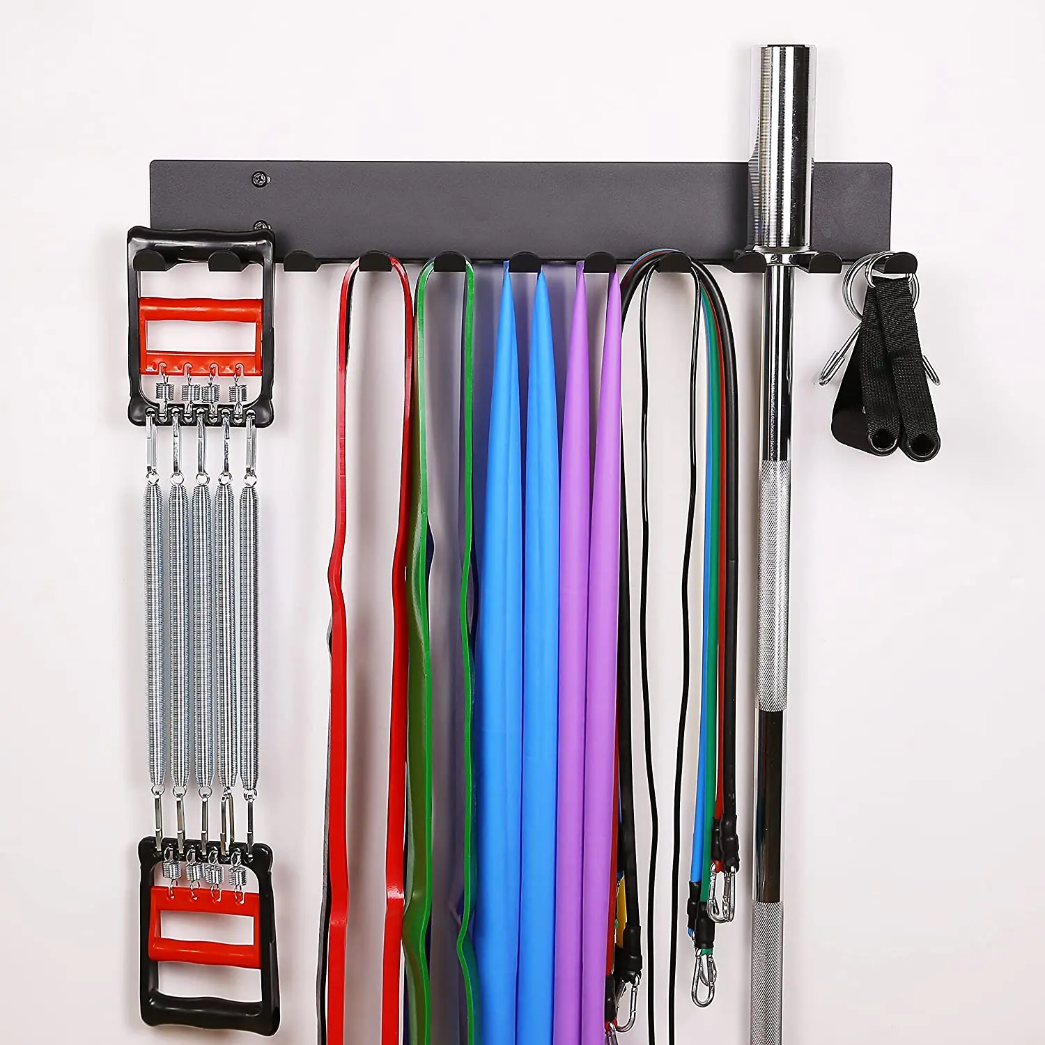 multi function gym home storage rack wall mounted heavy duty gym rack for bands ,straps and jumping ropes