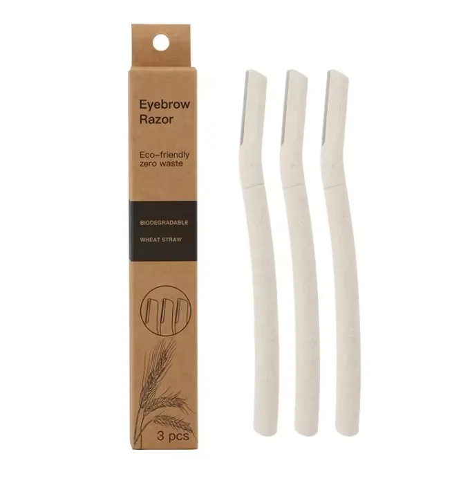 Eco-friendly Wheat Straw Facial Hair Remover Tool Derma Razor Biodegradable Eyebrow Trimmer for Women