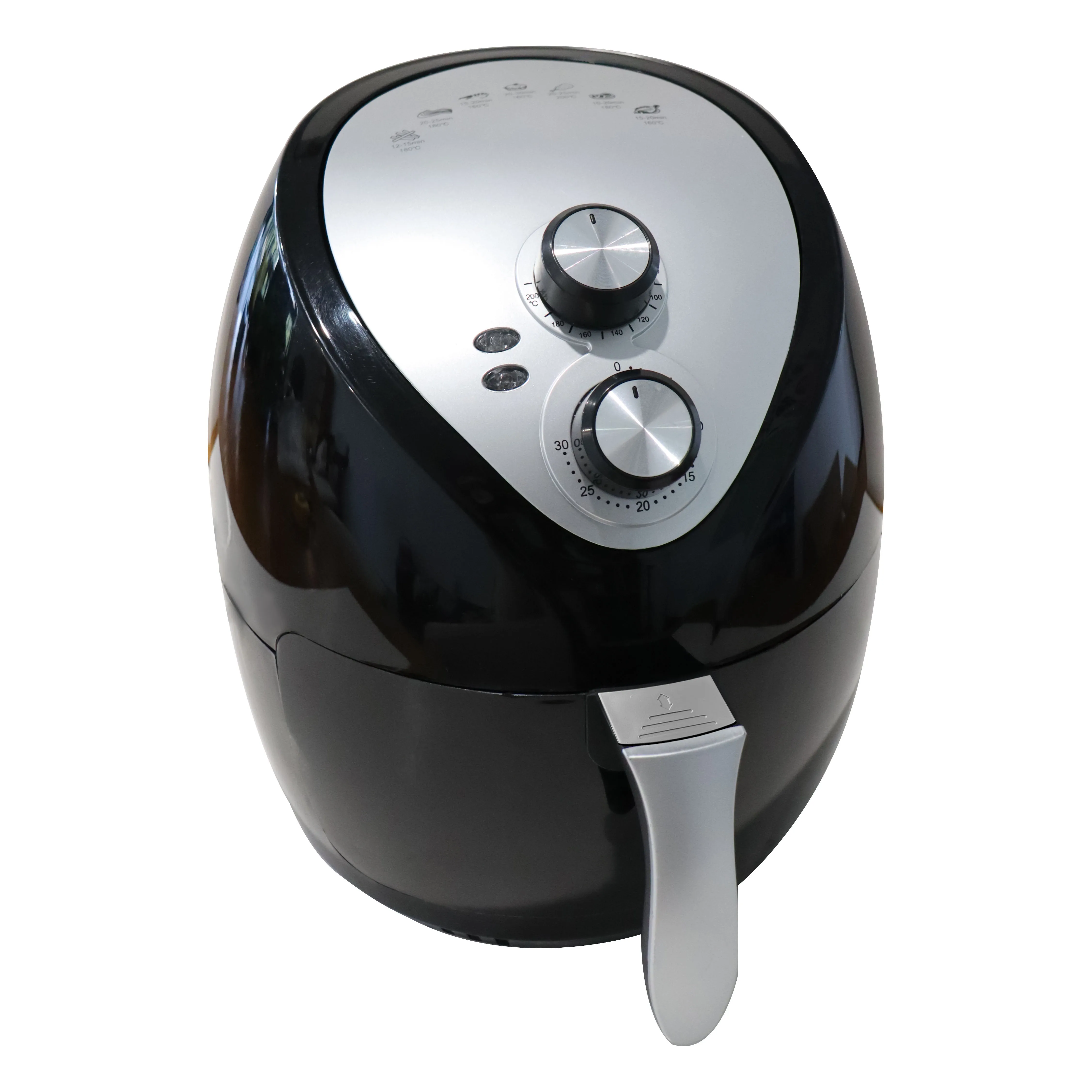 Air fryer with fry force 360 technology cooks food quickly