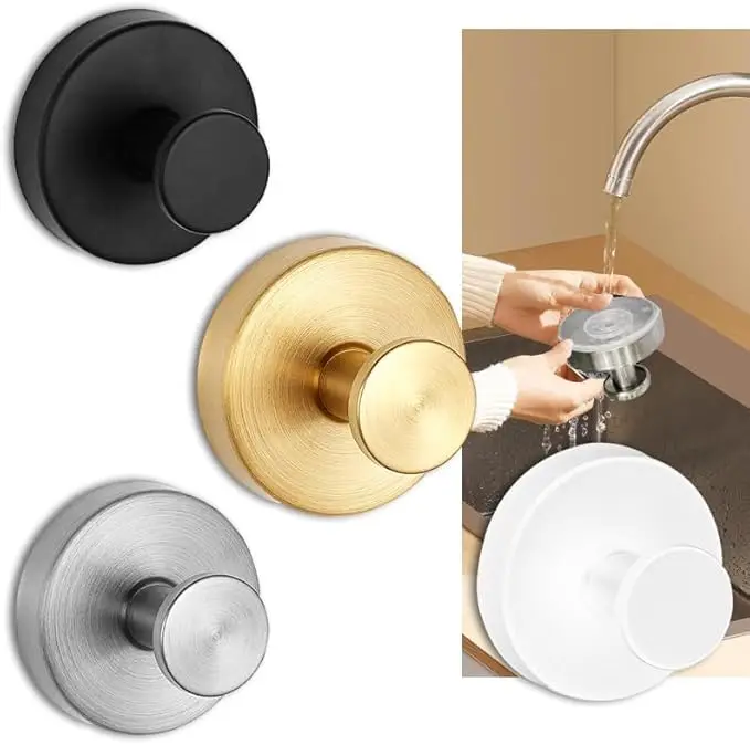 Hold No-Drill Hooks 2024 New Stainless Steel Waterproof Suction Cup Hooks Suction Cup Hooks for Shower Bathroom Hanging Towels