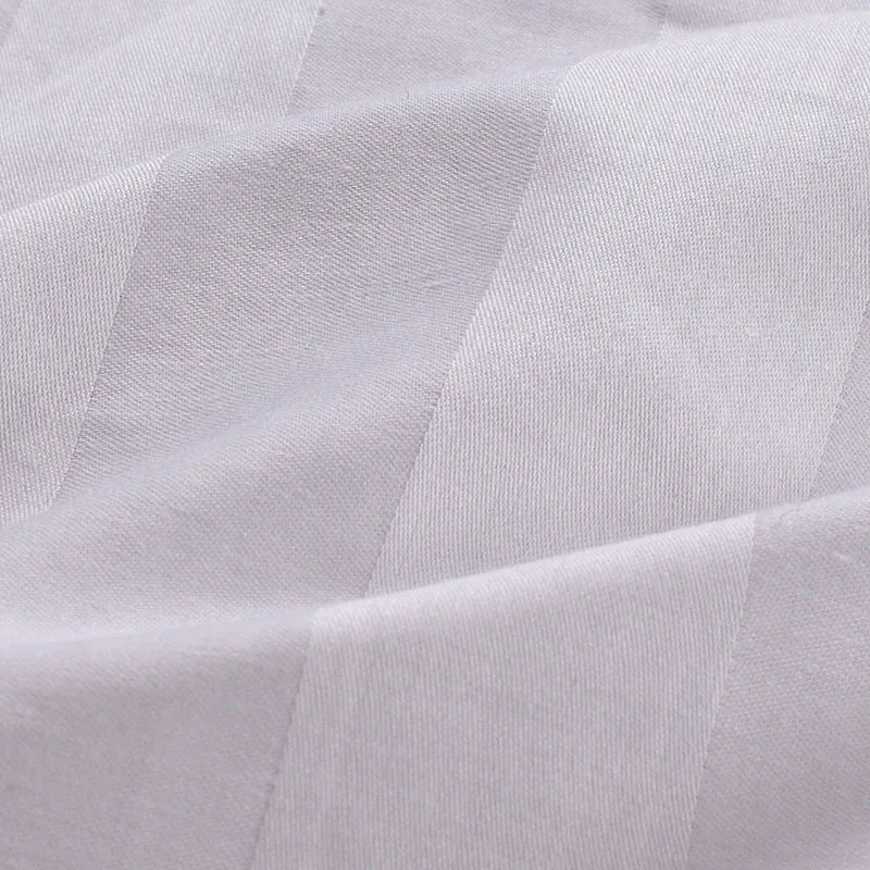 Bleached white cotton stripe fabric for hotel bedding