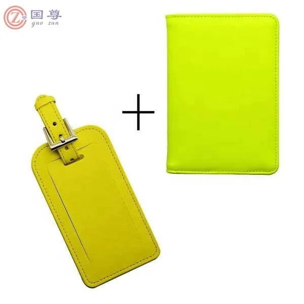 Leather ID Tags for Luggage Baggage Travel Flight Suitcase Luggage Tag Passport Holder Protector Cover Card Case Wallet Purse
