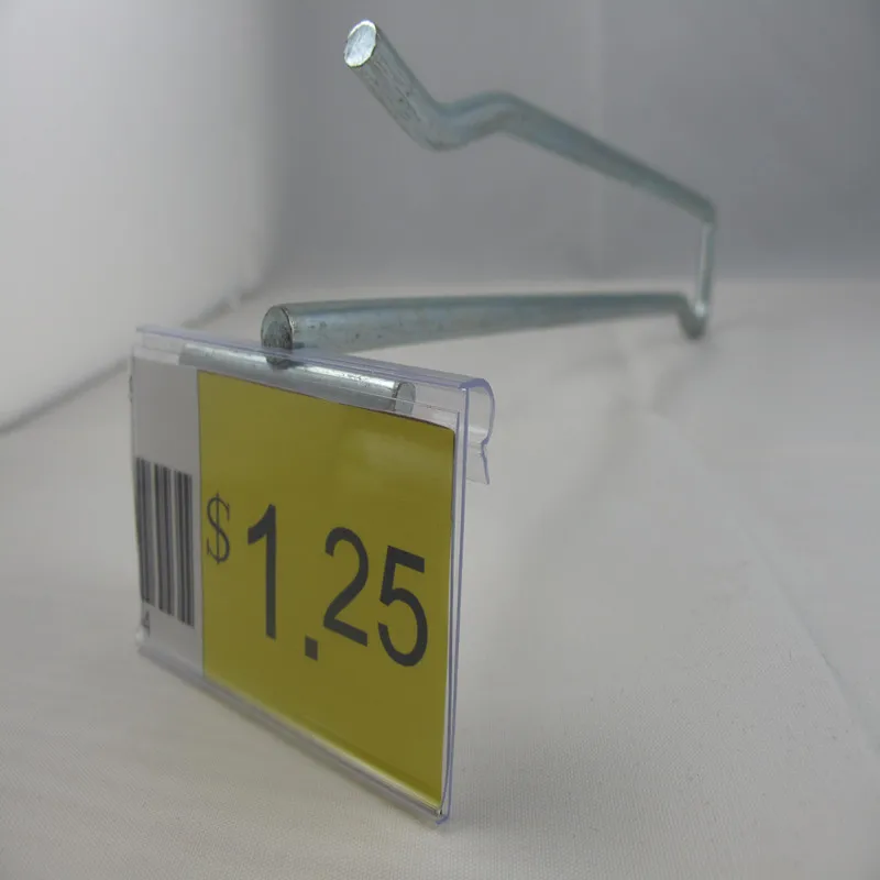 65mm length clear plastic pvc sign holder for supermarket shelf