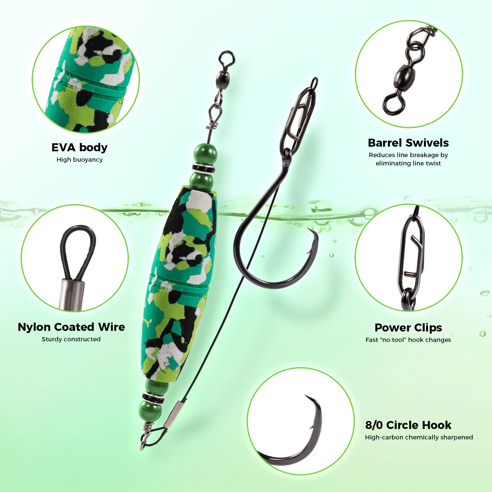 2.5inch 3inch Fishing Bobbers Catfish Float Rig for Catfishing Tackle Rattling Cork EVA Foam Peg Floats Bait Rigs