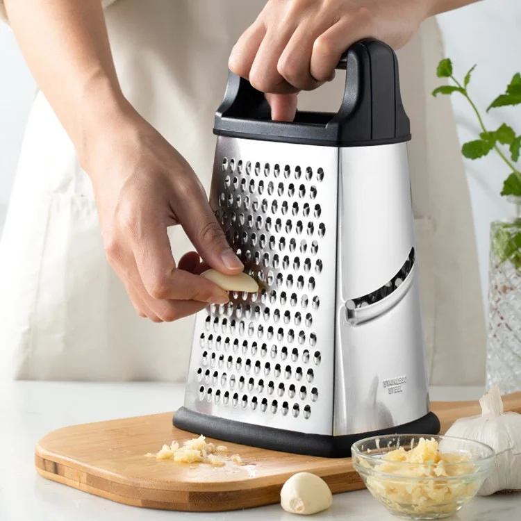 Multi-functional Stainless Steel 4 Sided Food Vegetable Grater Cheese Box Grater