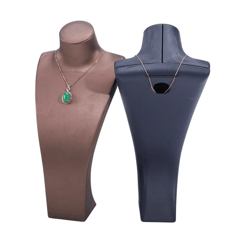 Necklace Display Shelf Window Jewelry Packaging Display Props Jewelry Display Mannequin Cream Leather Busy For Necklace