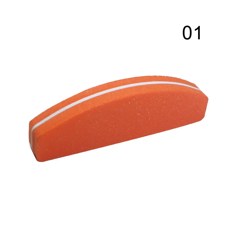 Цветная двухсторонняя мини-губка queenfinger Half Moon 100/180 пилка для ногтей буфер
