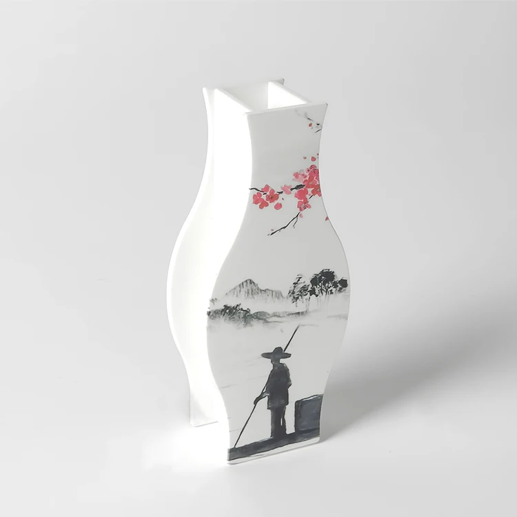 Custom logo printed acrylic luxury hotel  guest room accessories decorative acrylic  vase