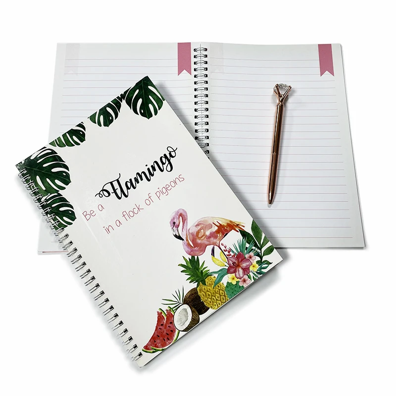 Бесплатный образец спиральный журнал с ручкой школьный блокнот формата А4 студенческий на заказ