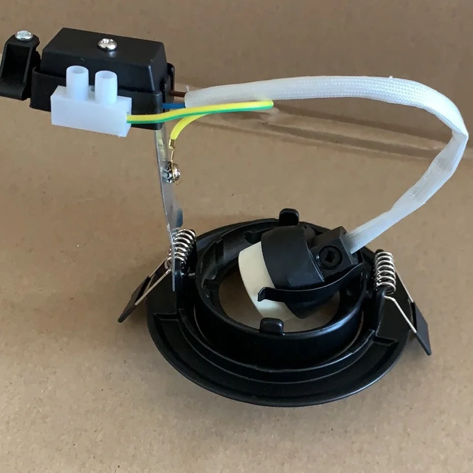 Adjustable recessed ceiling lamp fixture mr16 spotlight frame gu10 bulb 75mm cutout led downlight lampholder