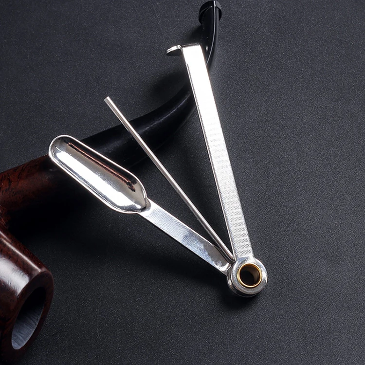 3 In 1 Smoking Tobacco Pipe Clean Tools Metal Adjustable Hand Cigar Needle Tobacco Pipe Reamer Tamper