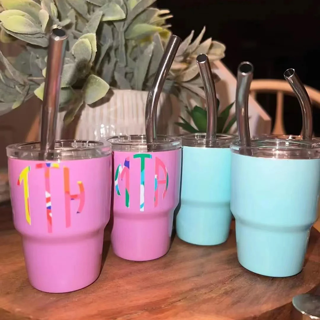 Mini Double-Wall Insulated Demitasse Cup Heavy Base Shot Glass Small Stainless Steel Espresso 2oz Tumbler