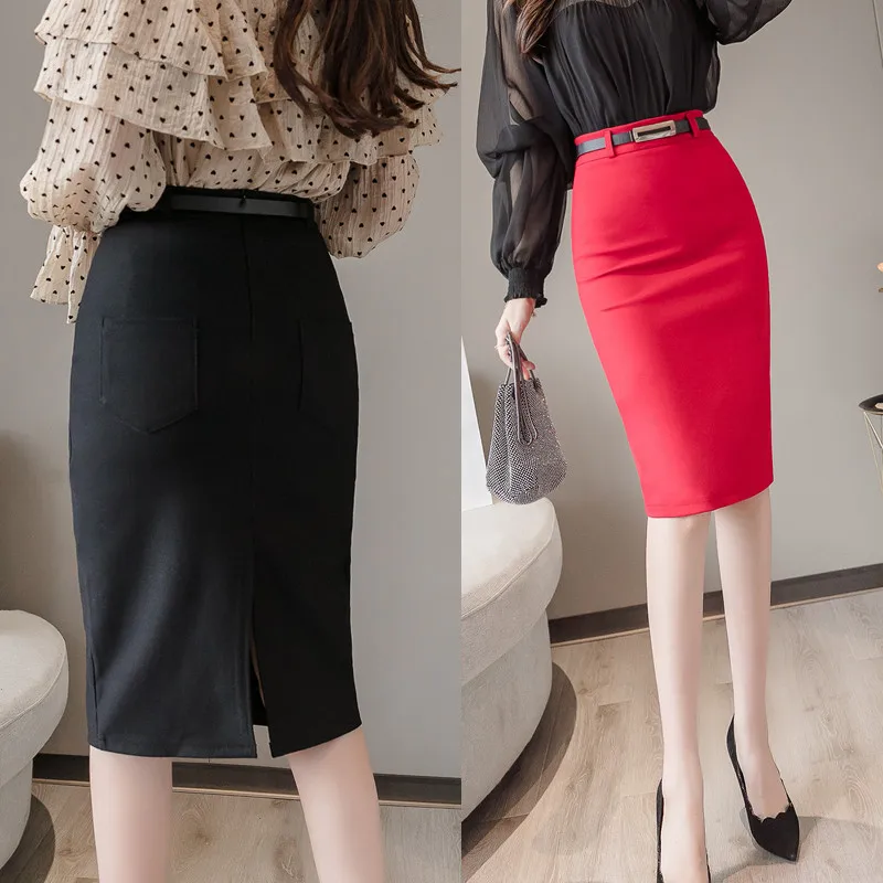 Wholesale solid Formal  Elegant pencil skirts ladies office women ladies skirt suits Pencil Skirts