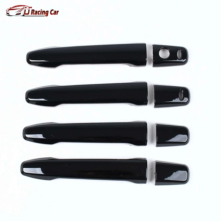 1 Hole And 2 Smart Carbon Fiber  Car Decoration Door Handle Protection StickersCover Tirm  For Mitsubishi Lancer 2009-2016