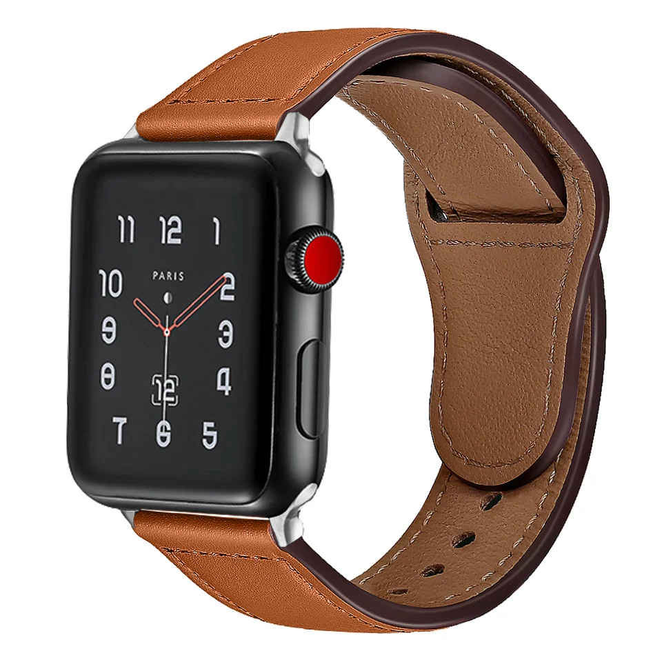 Design Colorful High Quality Leather Luxury Wrist Watch Band Leather Watch Strap for Apple Watch Series 7 6 5 4 3 SE Bands 20 22