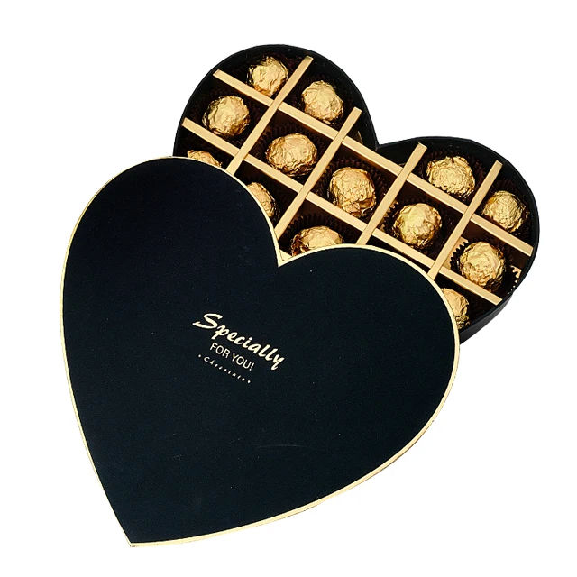 Luxury High End Valentines Chocolate Truffle Heart Shape Boxes Packaging With Dividers Red Pink Lovely Heart Shape Chocolate Box