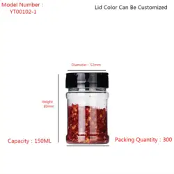 Hot-Selling PET Plastic Spice Bottles, Salt And Pepper Shakers Are Used To Store Kitchen Condiments