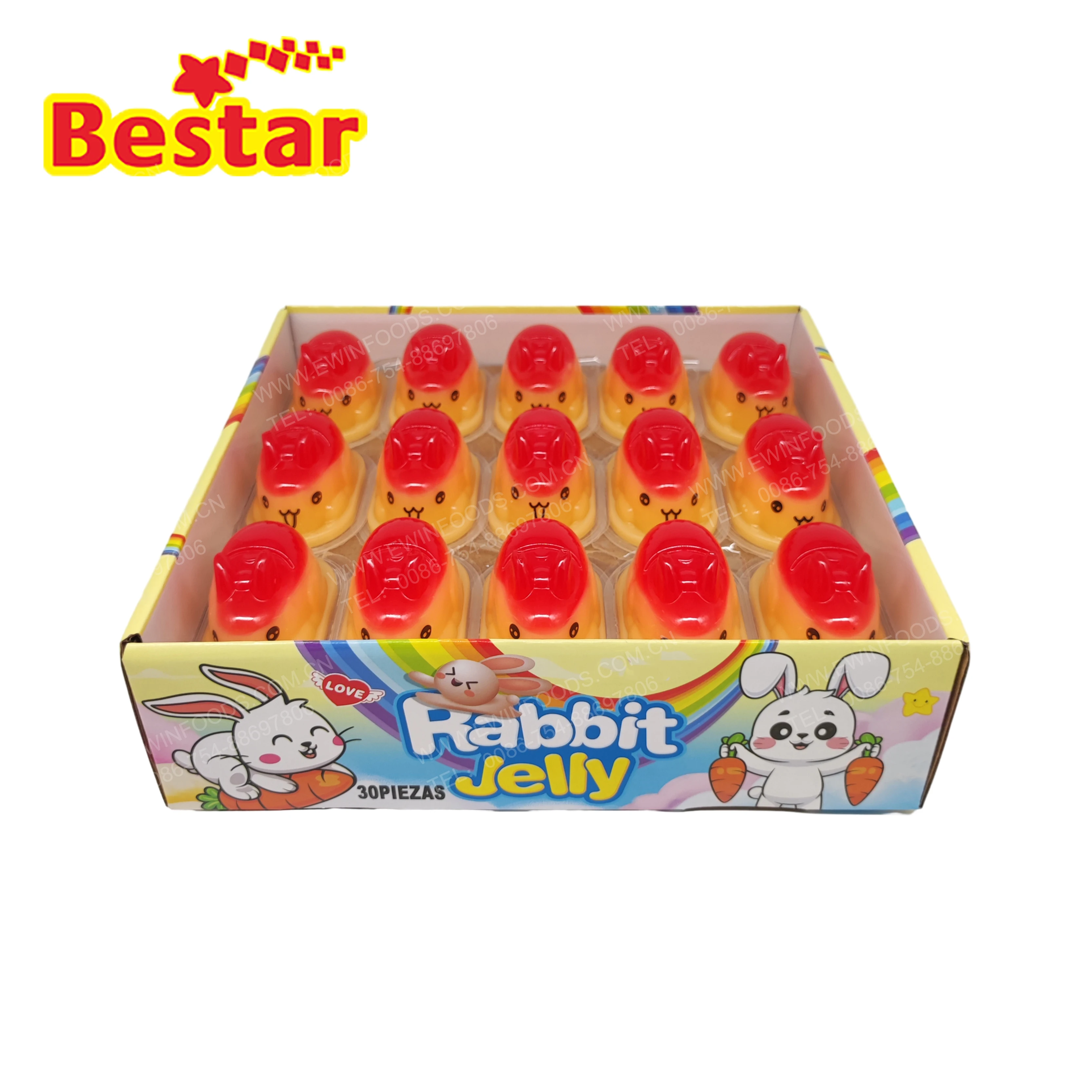 Hot Selling HALAL Cartoon Rabbit Jelly Pudding Easter Soft Candy With Fruity Flavor Sweet Taste for Children