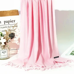 2020 New Soft Cashmere Scarves Women Solid Color Wraps Thin Long Scarf Tassel Casual Lady Winter Female Shawl With Many Colors