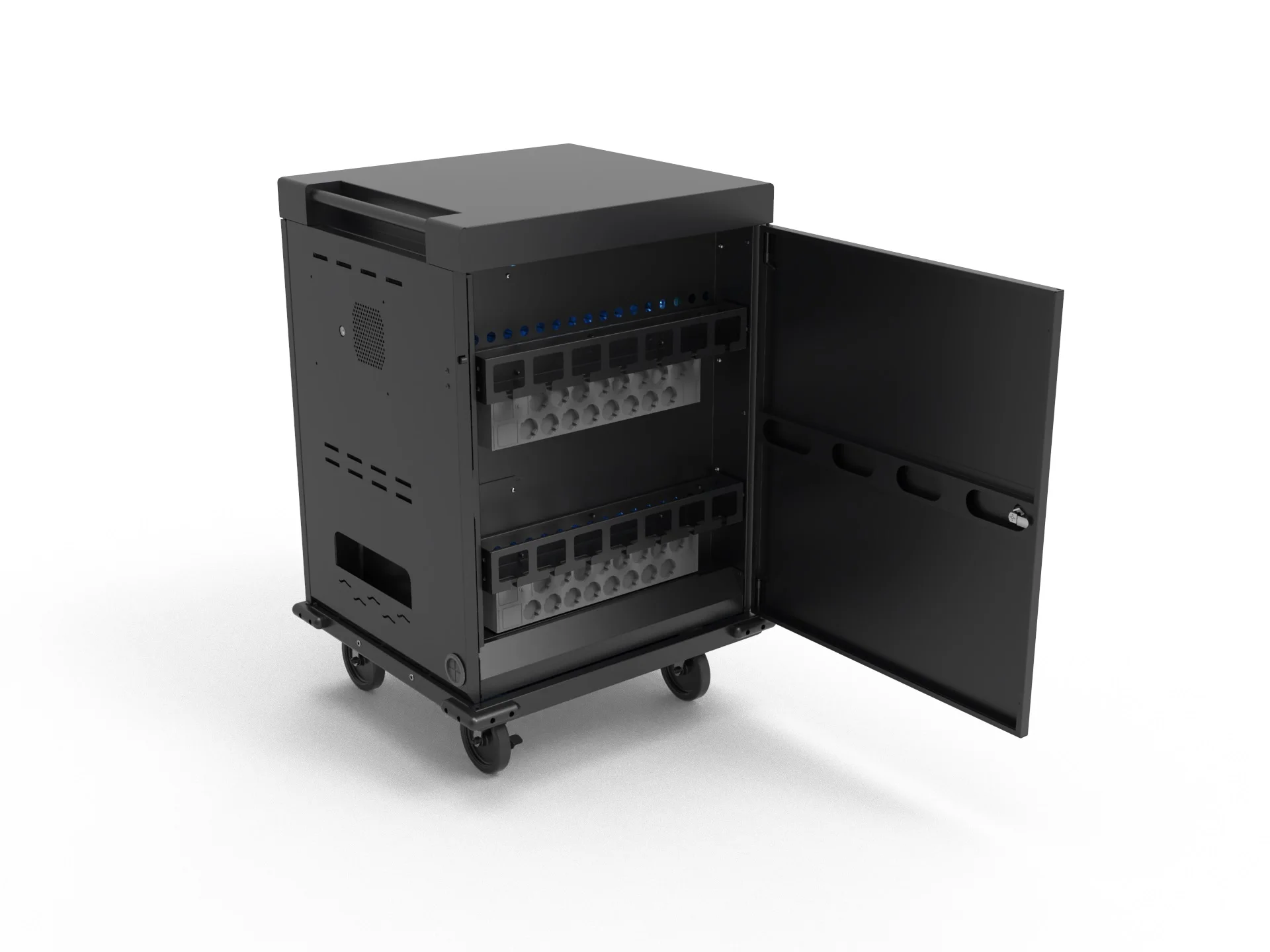 UV light 32 Bay USB&AC Simultaneously fast charging cart Cabinet for ipads/Tablet/laptop with Wheel for school/office