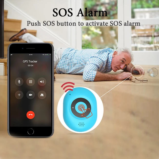 Small Gadgets Senior Product Ble Elderly Fall Detector Lone worker 911 emergency alert Alarm with Cellular GPS Location