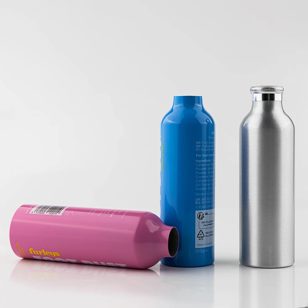 Loose Power Shaker Bottle Customized Color 100ml 120ml 150ml 200ml Dry Baby Talcum Power Bottle Aluminum Bottle with Sifter Cap