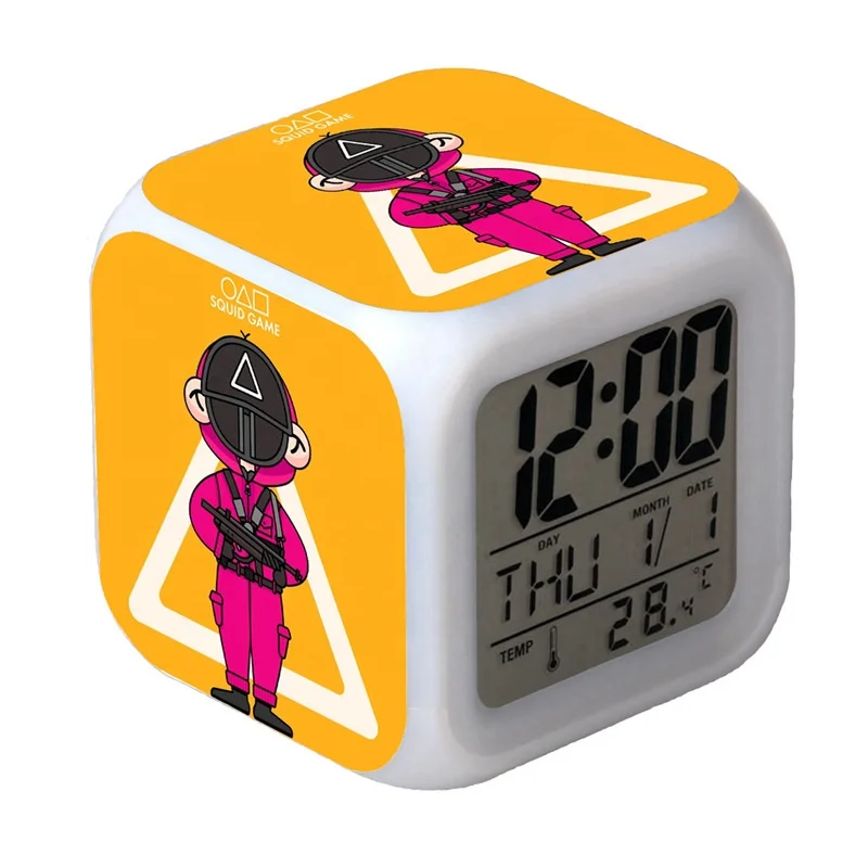 Squid Game Alarm Clock LED Colorful Change Color Night Light For Children Gift