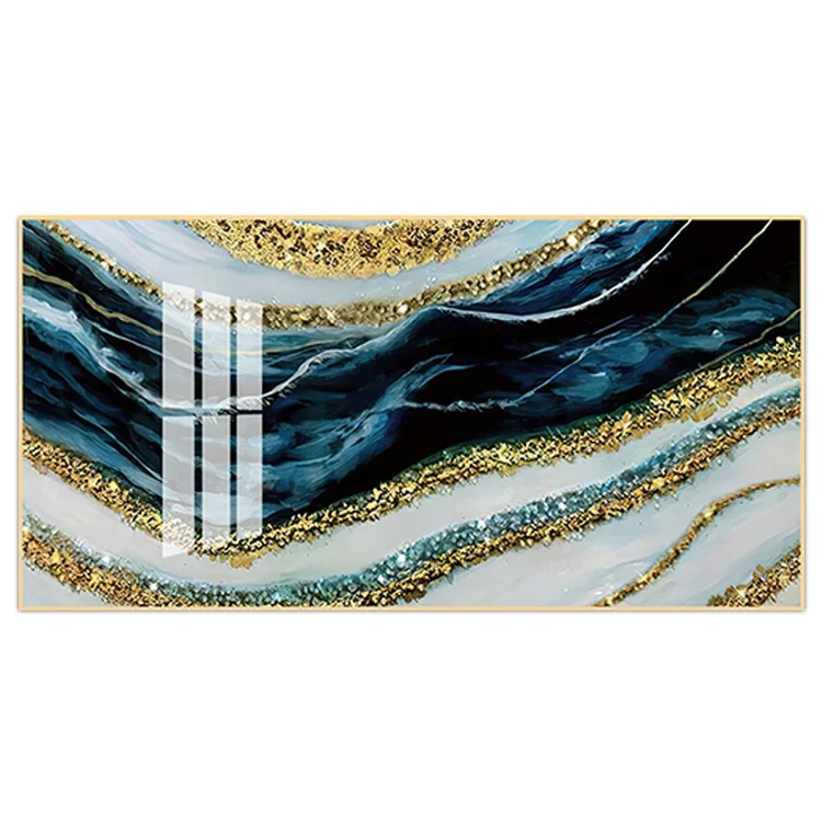 Wholesale Modern Home Hotel Decorative Tempered Crystal Diamond Porcelain Oil Painting With Frame