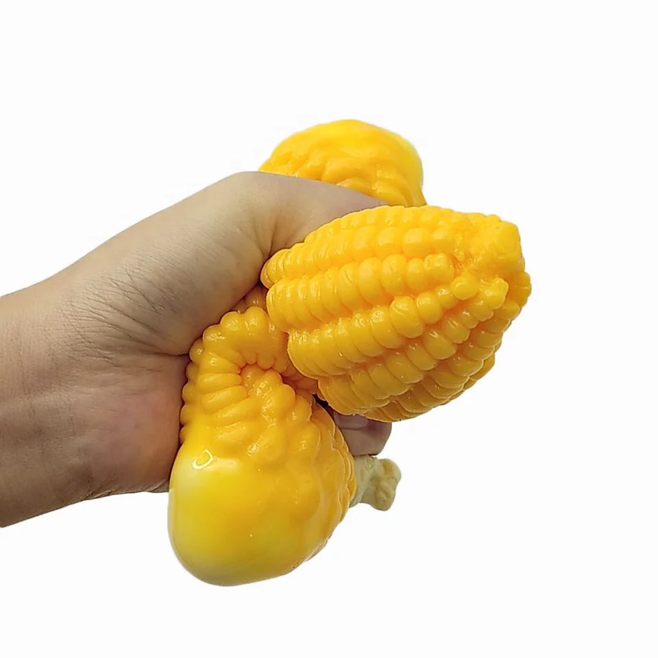 Amazon Hot Sell Funny TPR Fidget Decompression Squeeze Corn Stretchy Toys For Adults