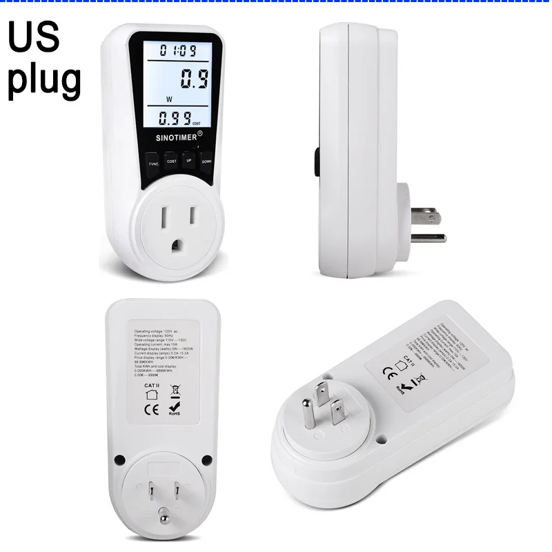 Backlight EU kilowatt Voltage Power Meter Electronic Meter AC Energy Meter Digital Energy Meter 220V Socket