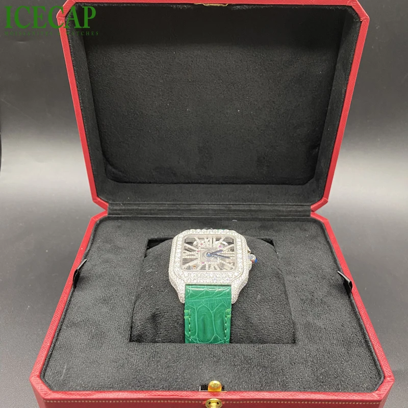 Icecap jewelry moissanite luxury watch fashion man watch iced out mechanical factory whole sale bling bling watch