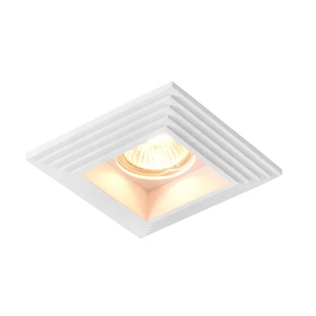 Gypsum Square Deep light GU10 LED Recessed Trimless Downlight