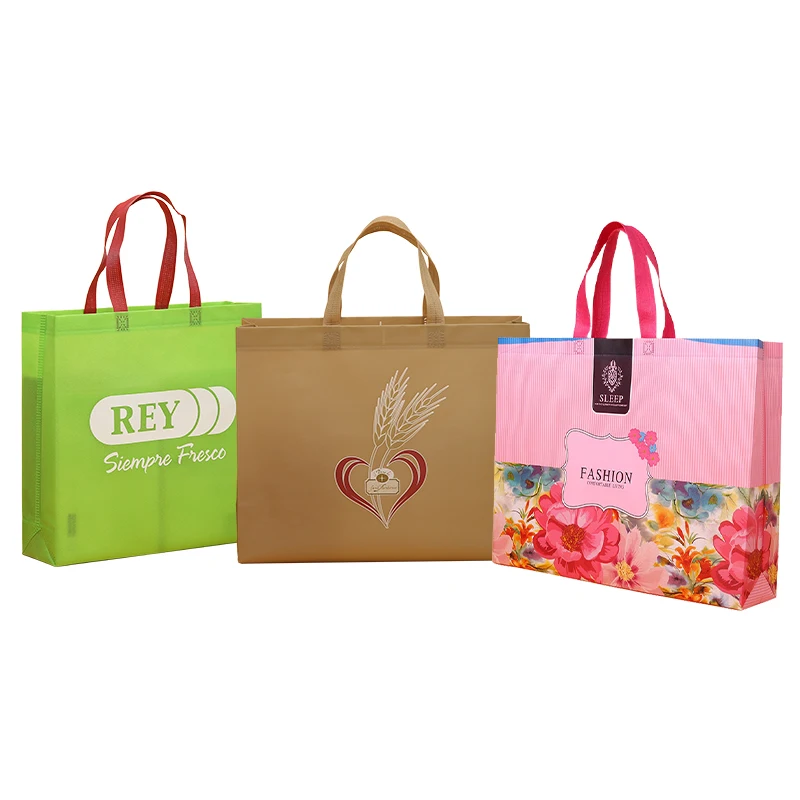 Cheap price ultrasonic sealed pressing pp bag non woven laminated tote promotional pla non wove gift christmas bag print
