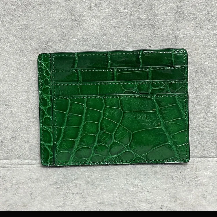 Luxury genuine crocodile leather skin credit card holder