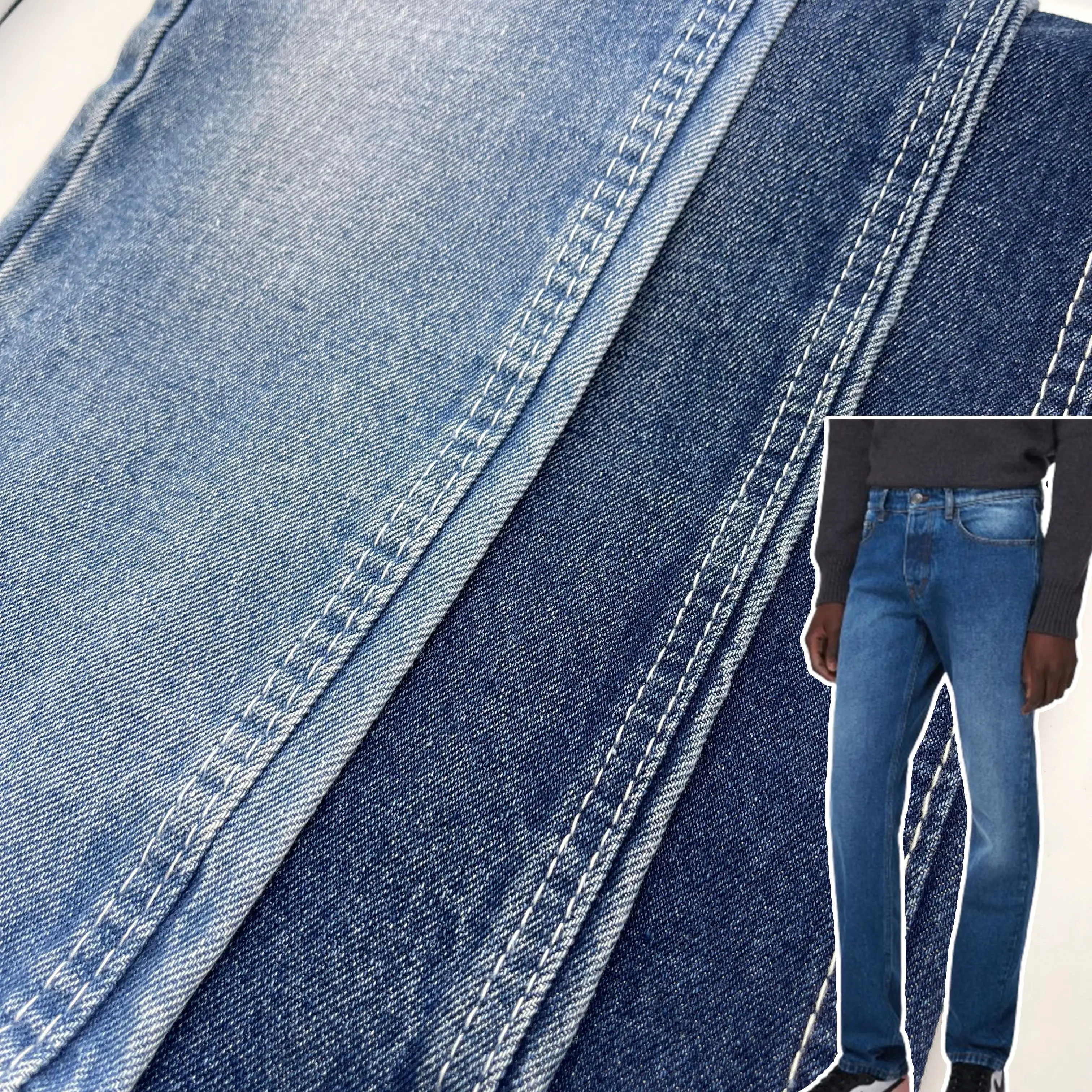 Wholesale Indigo Denim Rolls Cotton Denim Fabric Stretch Jean Material Competitive Jean Fabric Price