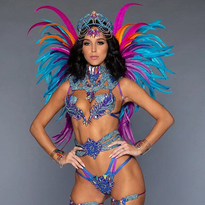 
wholesale sexy simple carnival costume for women wear feather backpack 