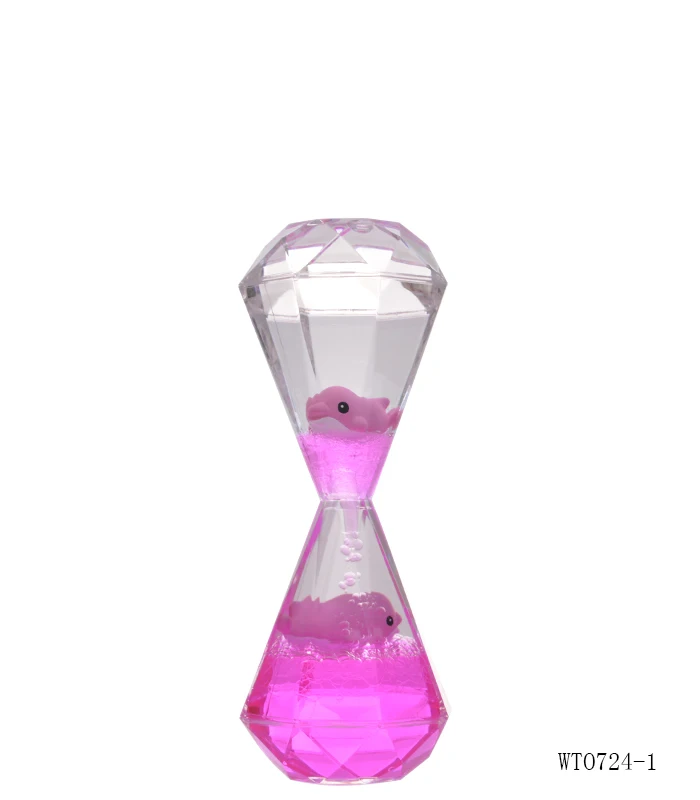 Diamond Shape Liquid Motion Bubble Sensory Toy Acrylic Oil Water Drops Drip Timer Toys Floating Color Timer Educational Items