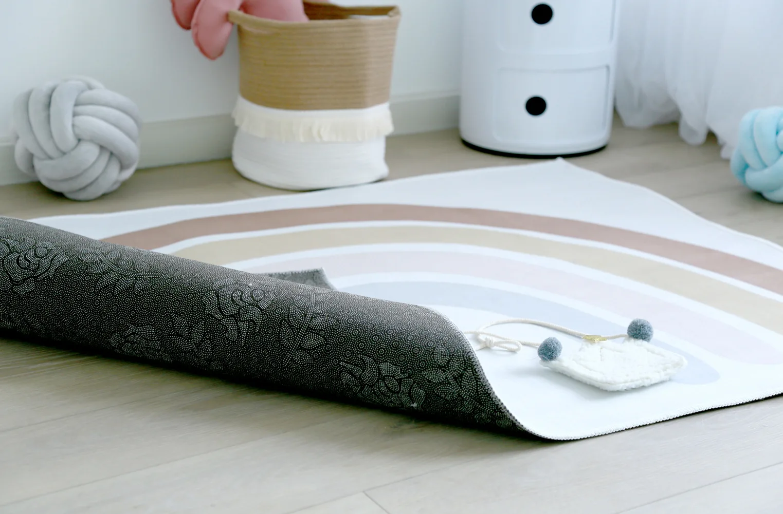 Cute Rainbow Carpet Crawling Mat Soft Carpets For Bedroom Living Room Anti-slip Floor Mats Kids Room Carpet Rugs Slide Mat